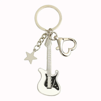 Y2K Vintage Guitar Pentagram Star Pendant Keychain